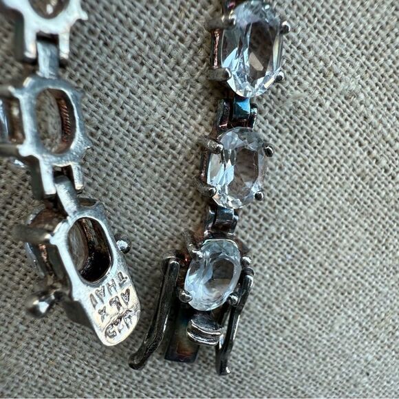 STERLING SILVER .925 TENNIS BRACELET WITH CLEAR STONES – 7.5” ✨ - Picture 11 of 16